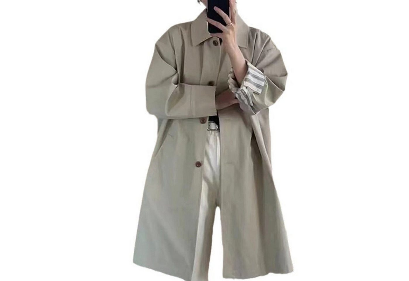 Nebelmeer Funktionsjacke Vielseitiger Pendler-Lässiger, lockerer Trenchcoat günstig online kaufen