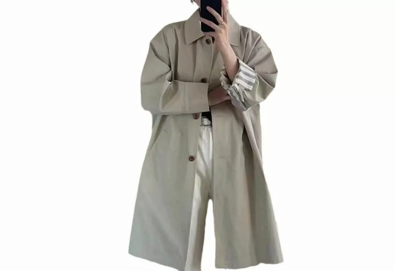 Nebelmeer Funktionsjacke Vielseitiger Pendler-Lässiger, lockerer Trenchcoat günstig online kaufen