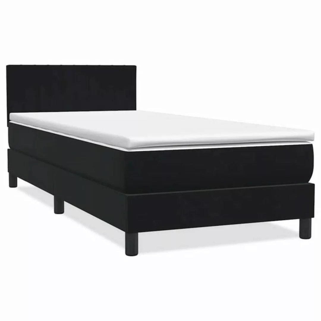 vidaXL Bett Boxspringbett mit Matratze Schwarz 80x210 cm Samt günstig online kaufen