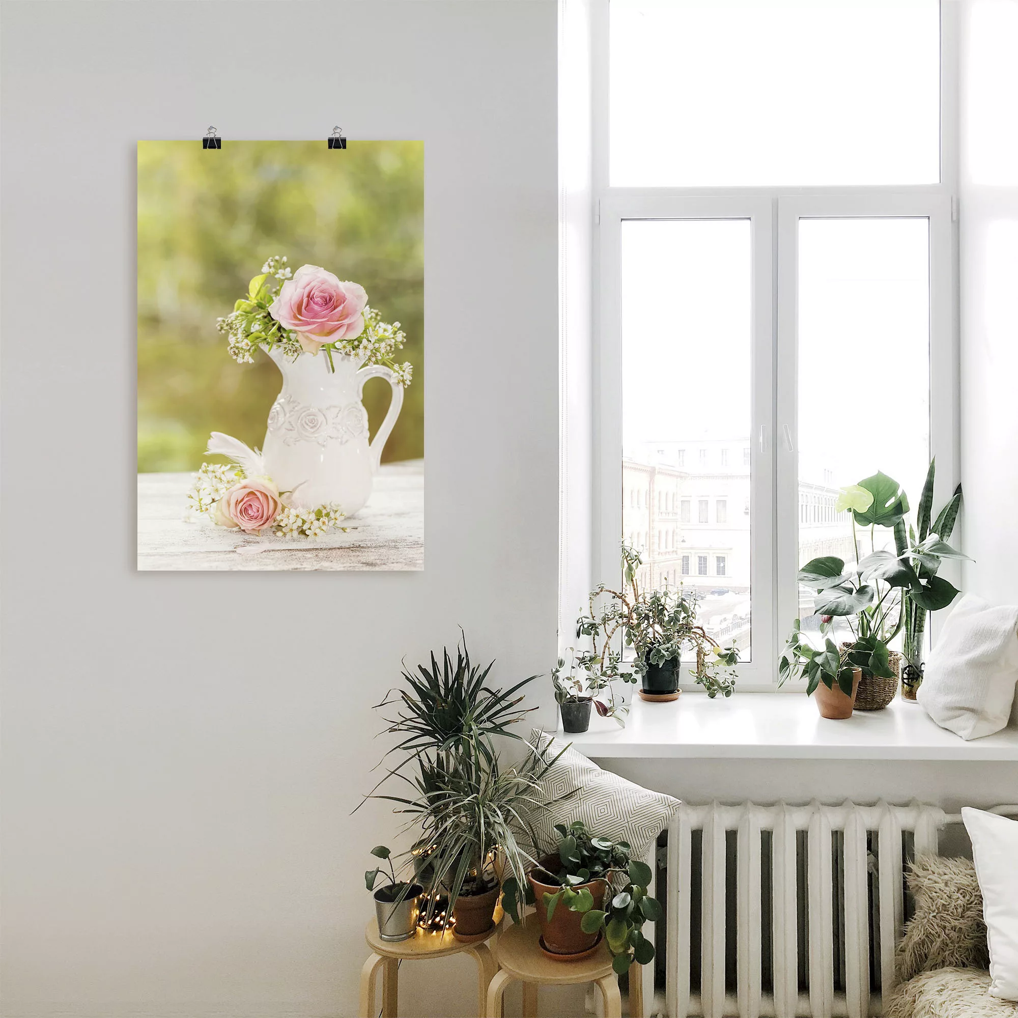 Artland Wandbild "Vintage Rosen in Vase", Blumen, (1 St.), als Alubild, Out günstig online kaufen