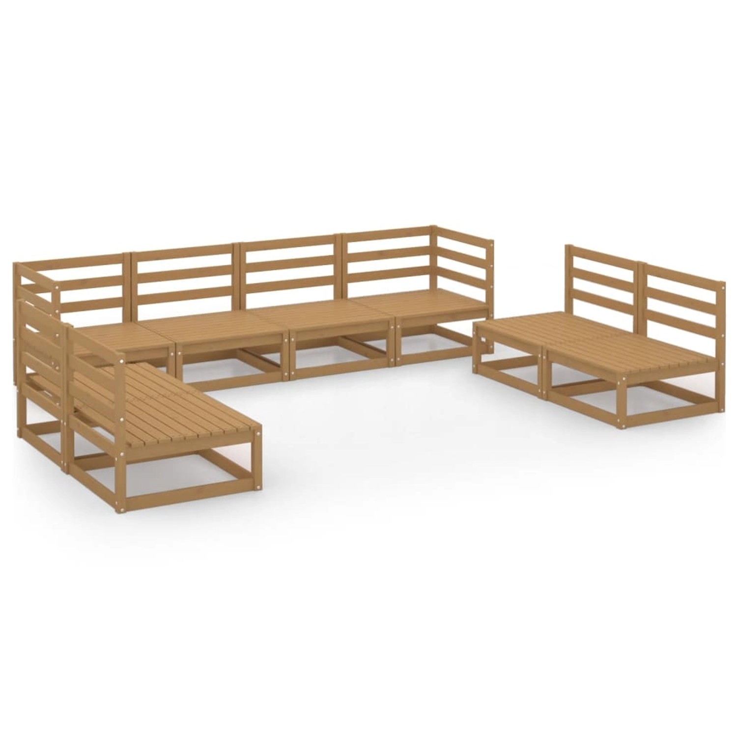 vidaXL 8-tlg Garten-Lounge-Set Honigbraun Massivholz Kiefer Modell 11 günstig online kaufen