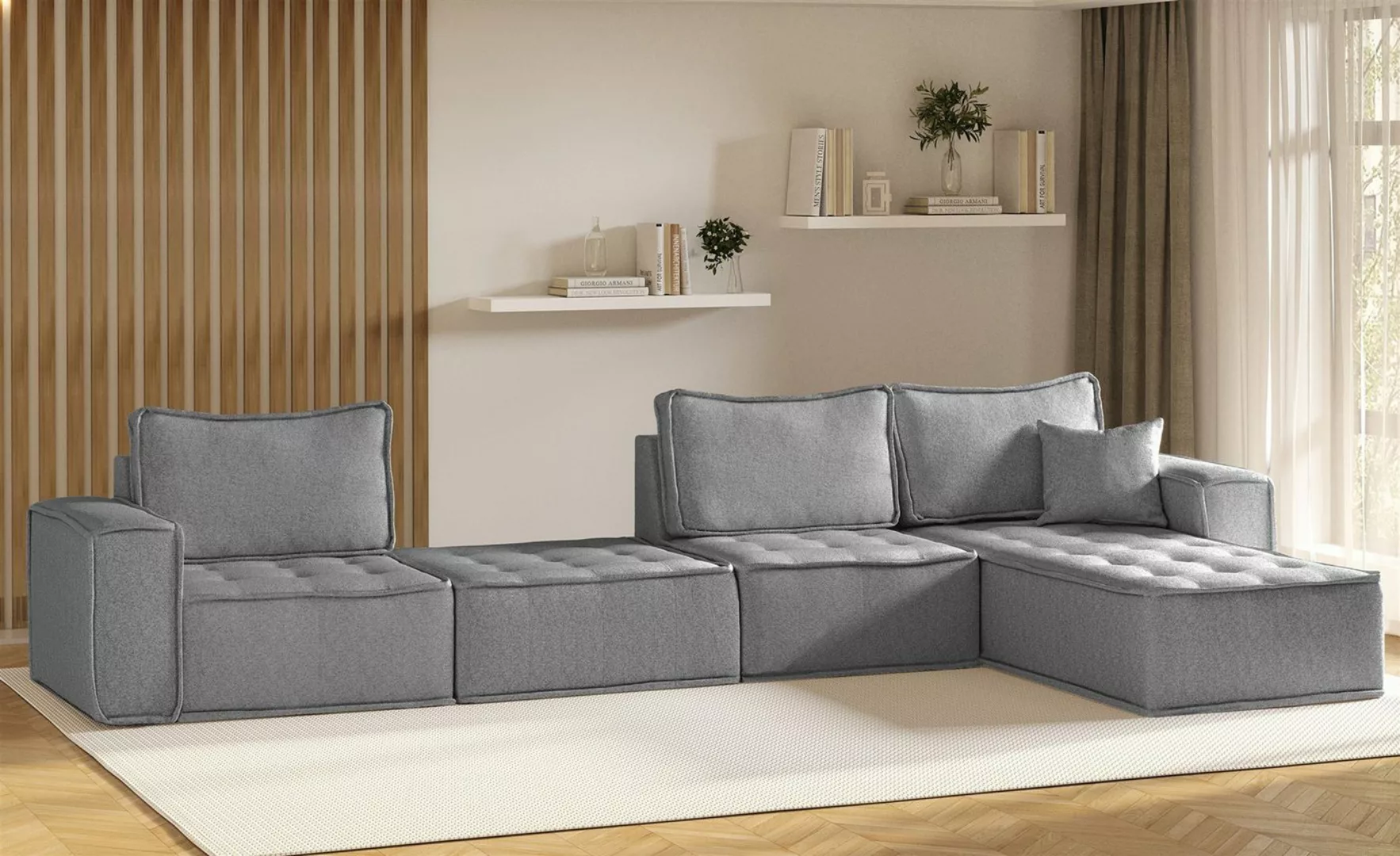 Fun Möbel Ecksofa Modulsofa 4-teilig SANDE XL in Stoff, Alle Module zu Syst günstig online kaufen