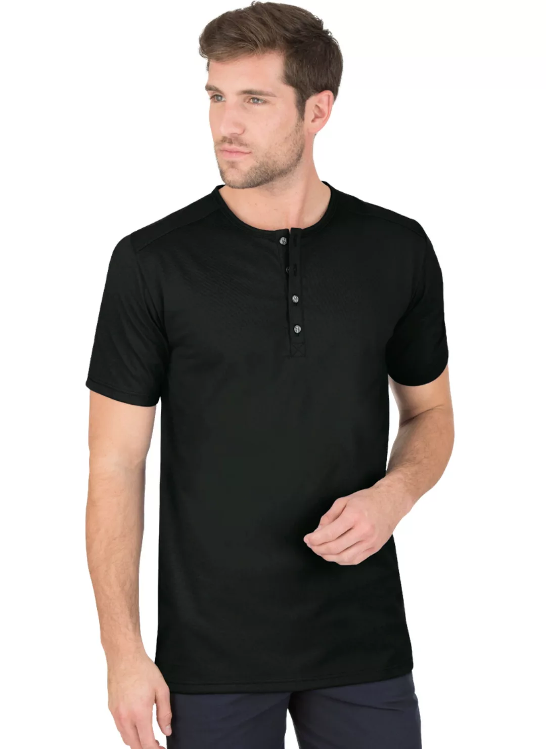 Trigema T-Shirt "TRIGEMA T-Shirt mit Knopfleiste DELUXE Baumwolle", (1 tlg. günstig online kaufen