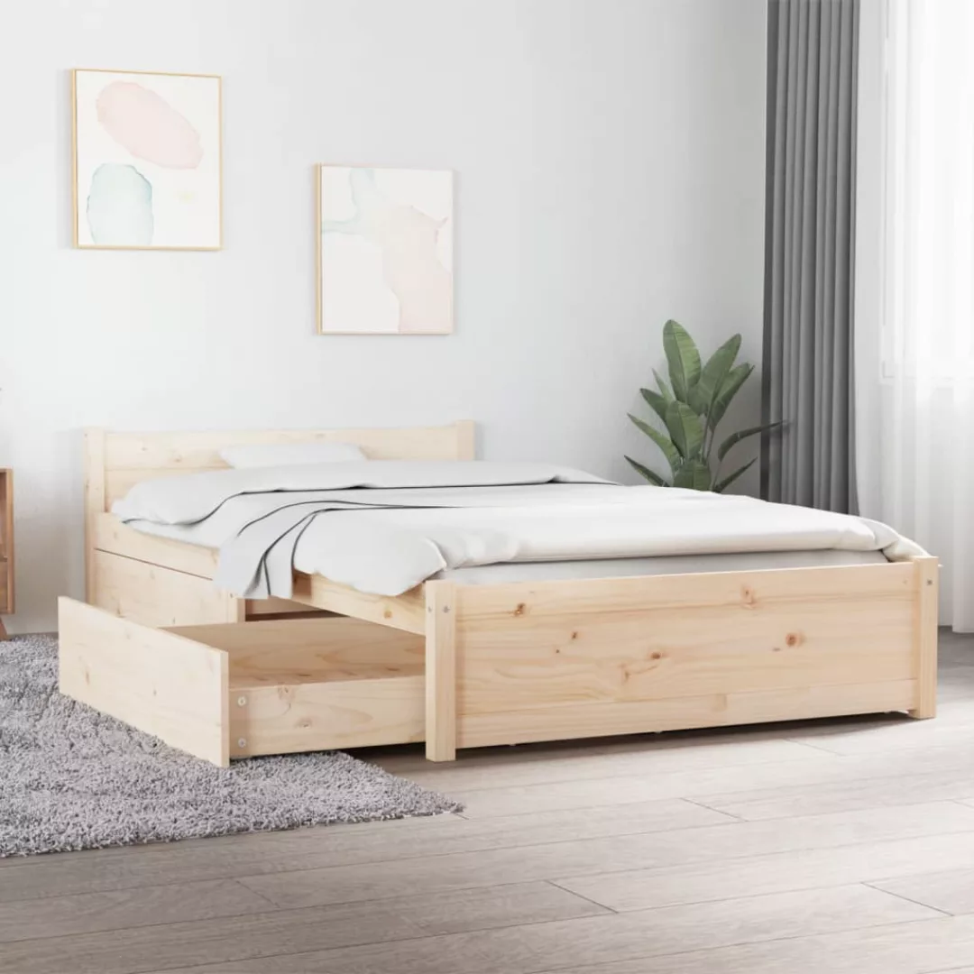 vidaXL Bettgestell Bett mit Schubladen 90x200 cm Bett Bettgestell Einzelbet günstig online kaufen