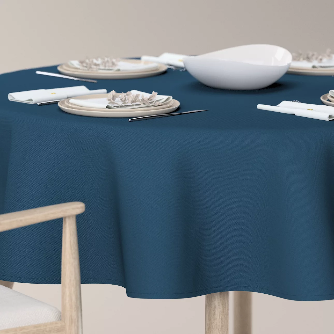 Runde Tischdecke, marinenblau , Cotton Panama (702-48) günstig online kaufen