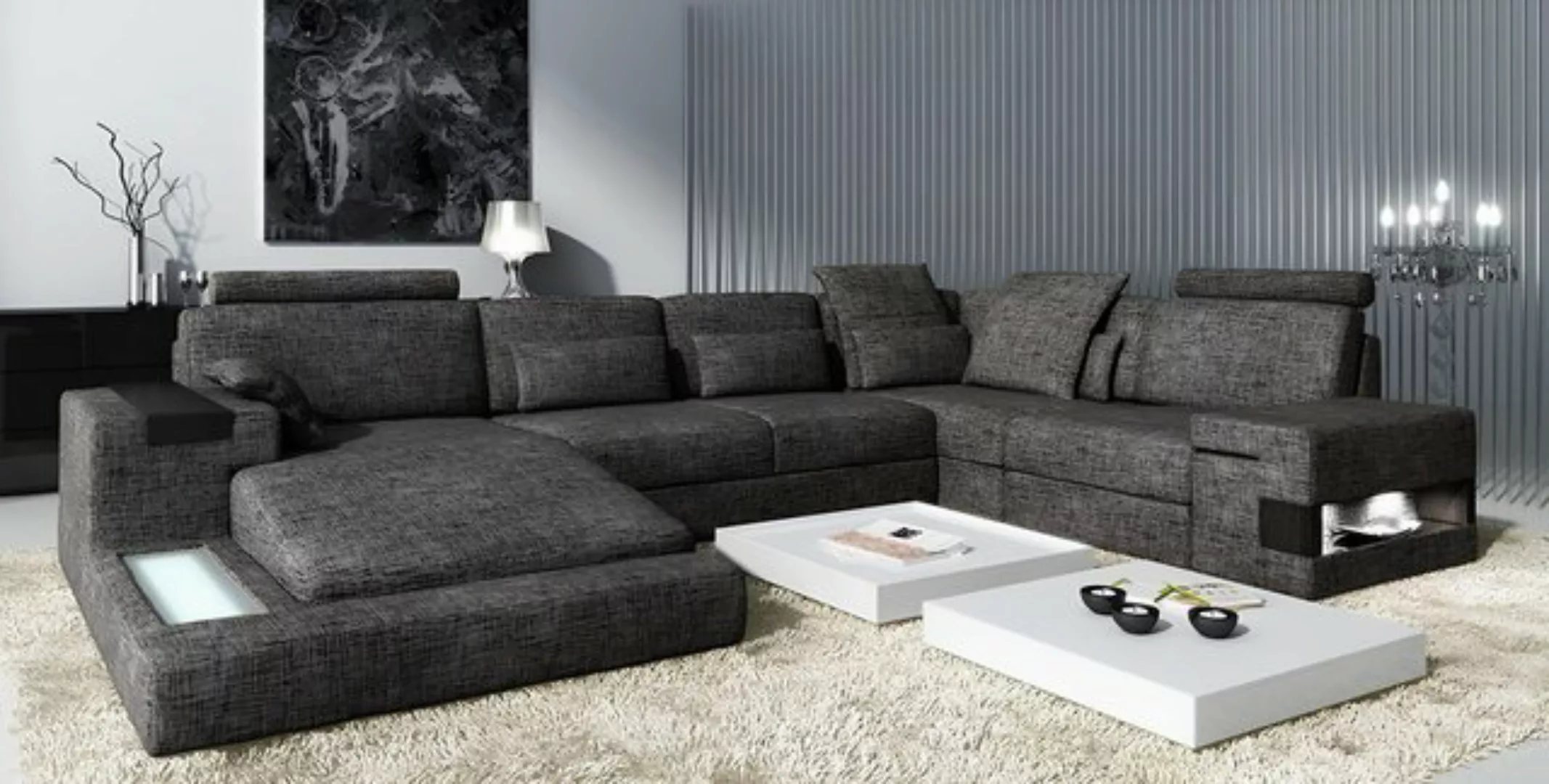 Xlmoebel Ecksofa Großes Lederecksofa mit Polsterung., 1 Teile, Hergestellt günstig online kaufen