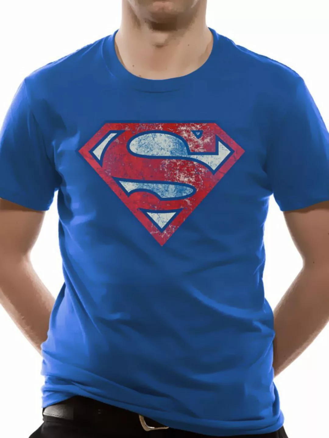 Superman Print-Shirt SUPERMAN T-SHIRT Blau Logo günstig online kaufen
