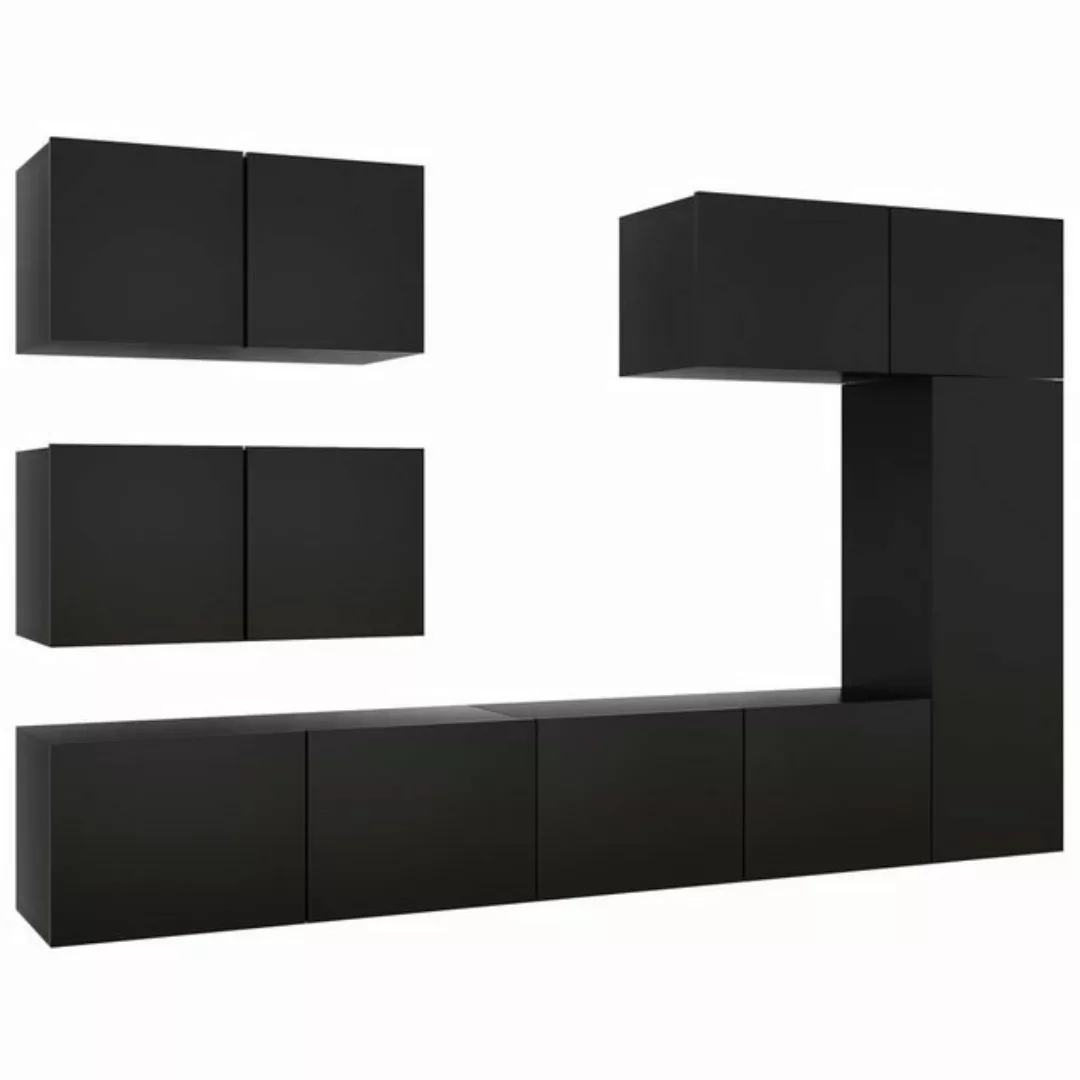 vidaXL TV-Schrank 6-tlg TV-Schrank-Set Schwarz Spanplatte günstig online kaufen