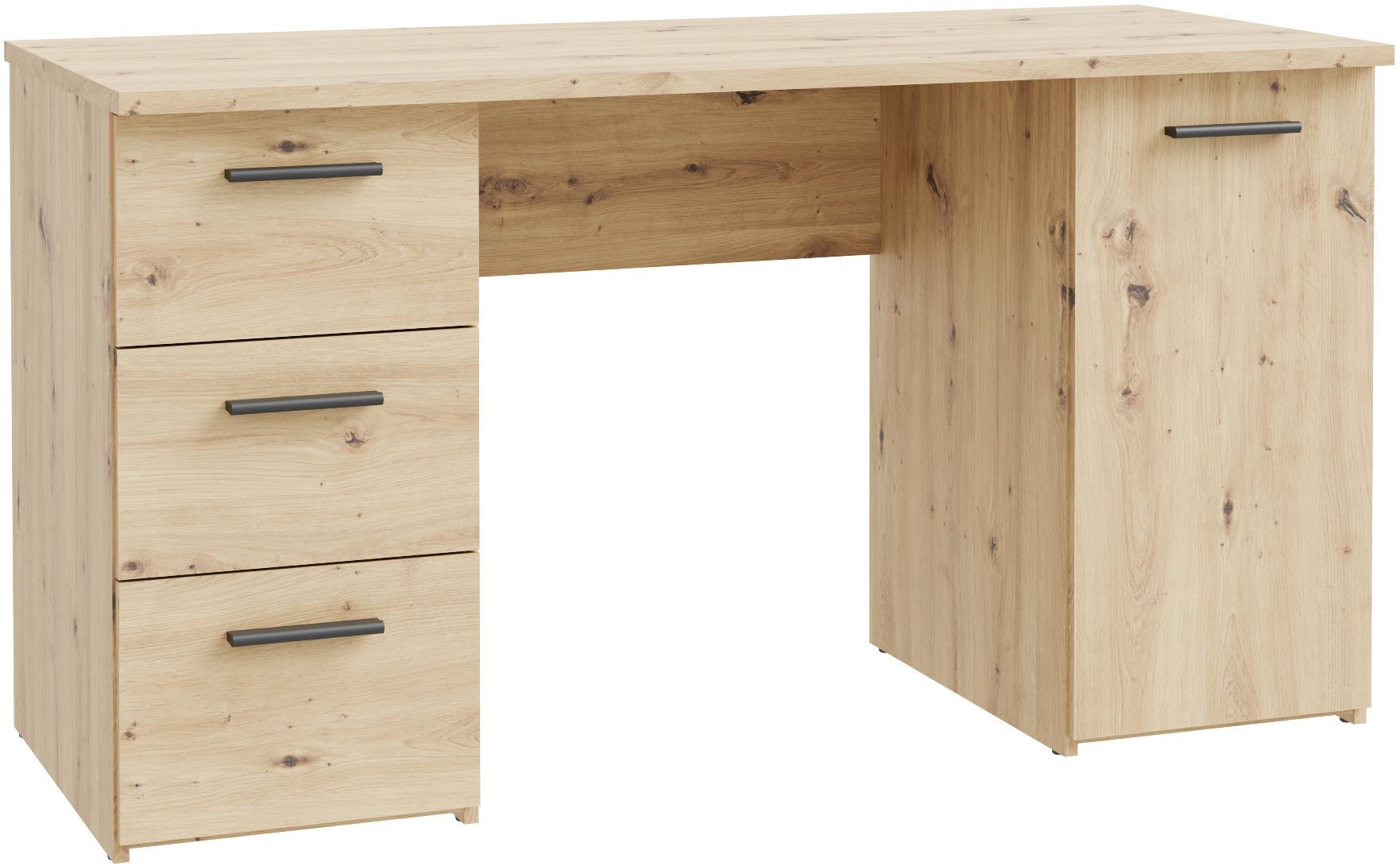 FORTE Schreibtisch "Neuss", mit 3 Schubladen & 1 Tür, funktional, Breite 13 günstig online kaufen