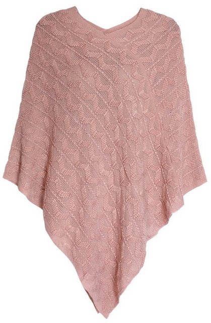 dy_mode Strickponcho Damen Poncho mit Pailletten Strickponcho Umhang Pullov günstig online kaufen