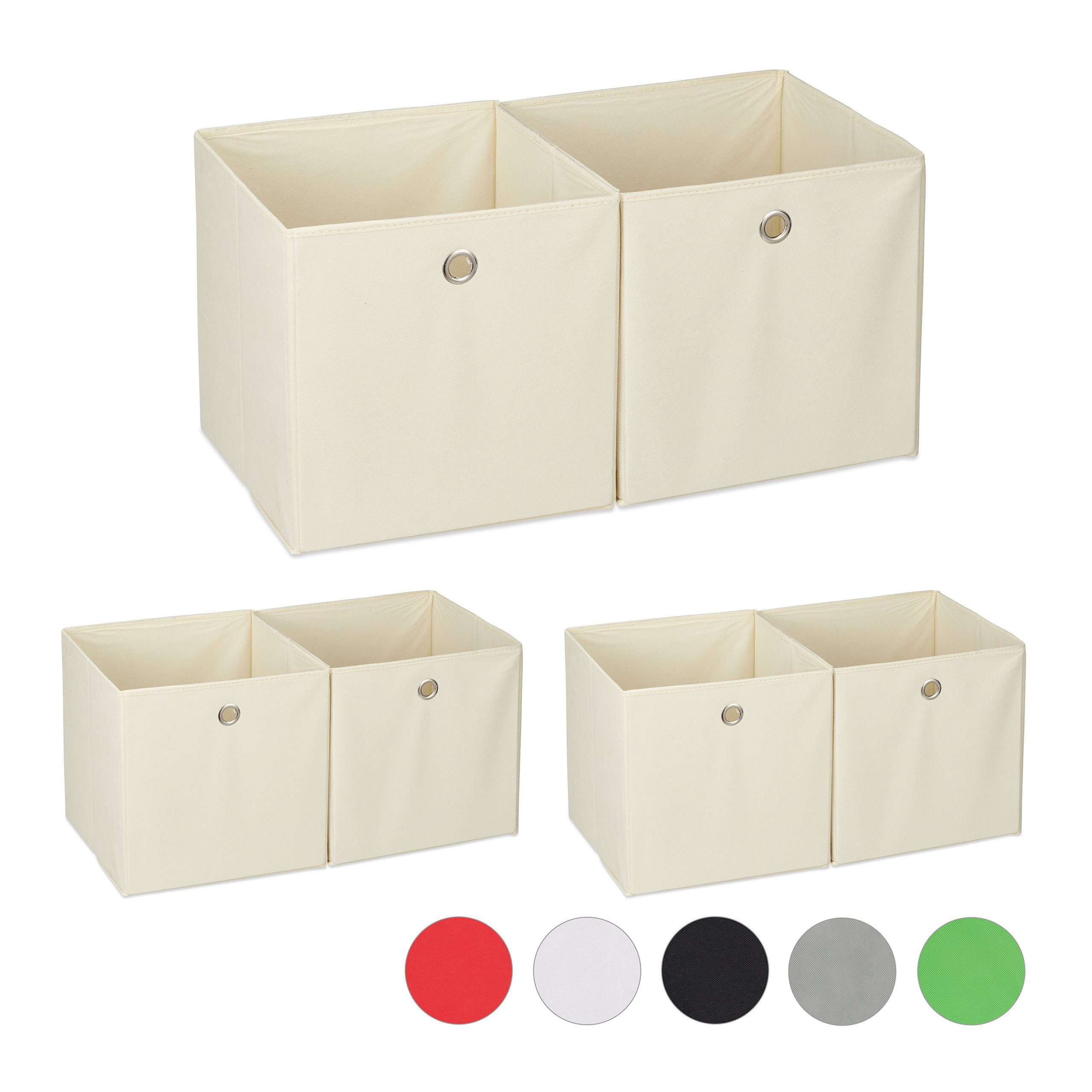 relaxdays Aufbewahrungsbox 6 x Aufbewahrungsbox Stoff günstig online kaufen