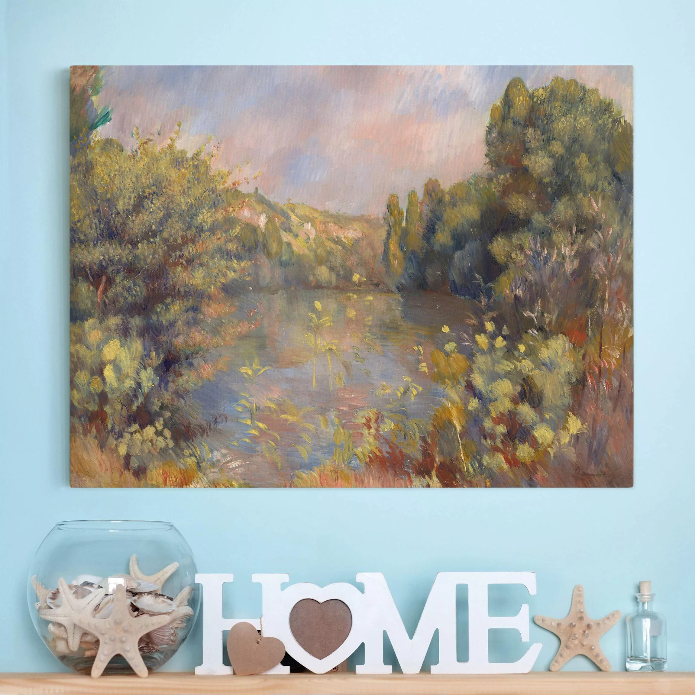 Leinwandbild Kunstdruck - Querformat Auguste Renoir - Landschaft mit See günstig online kaufen