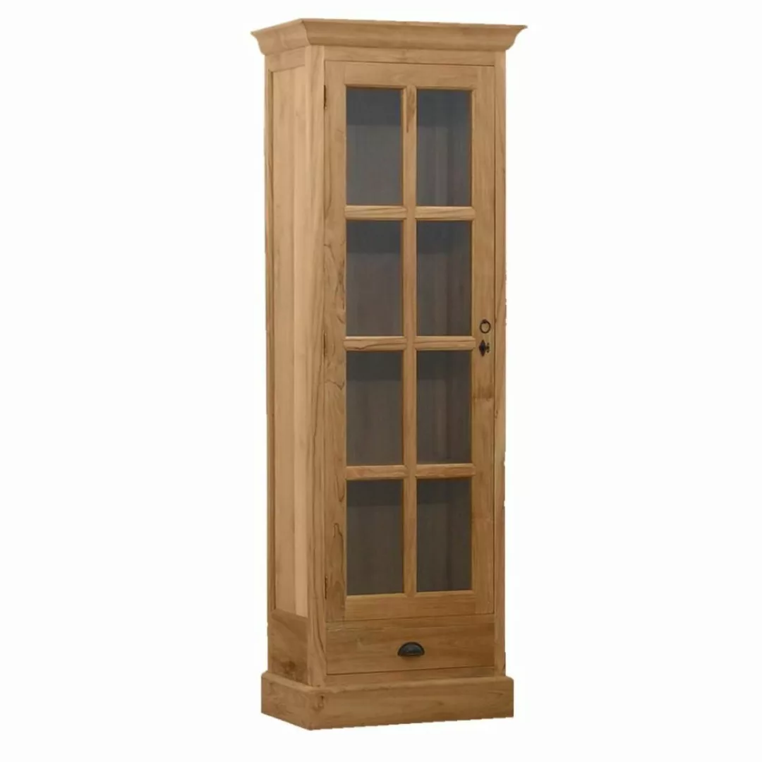 Vitrine Pukavik Landhausstil Teak Massivholz günstig online kaufen