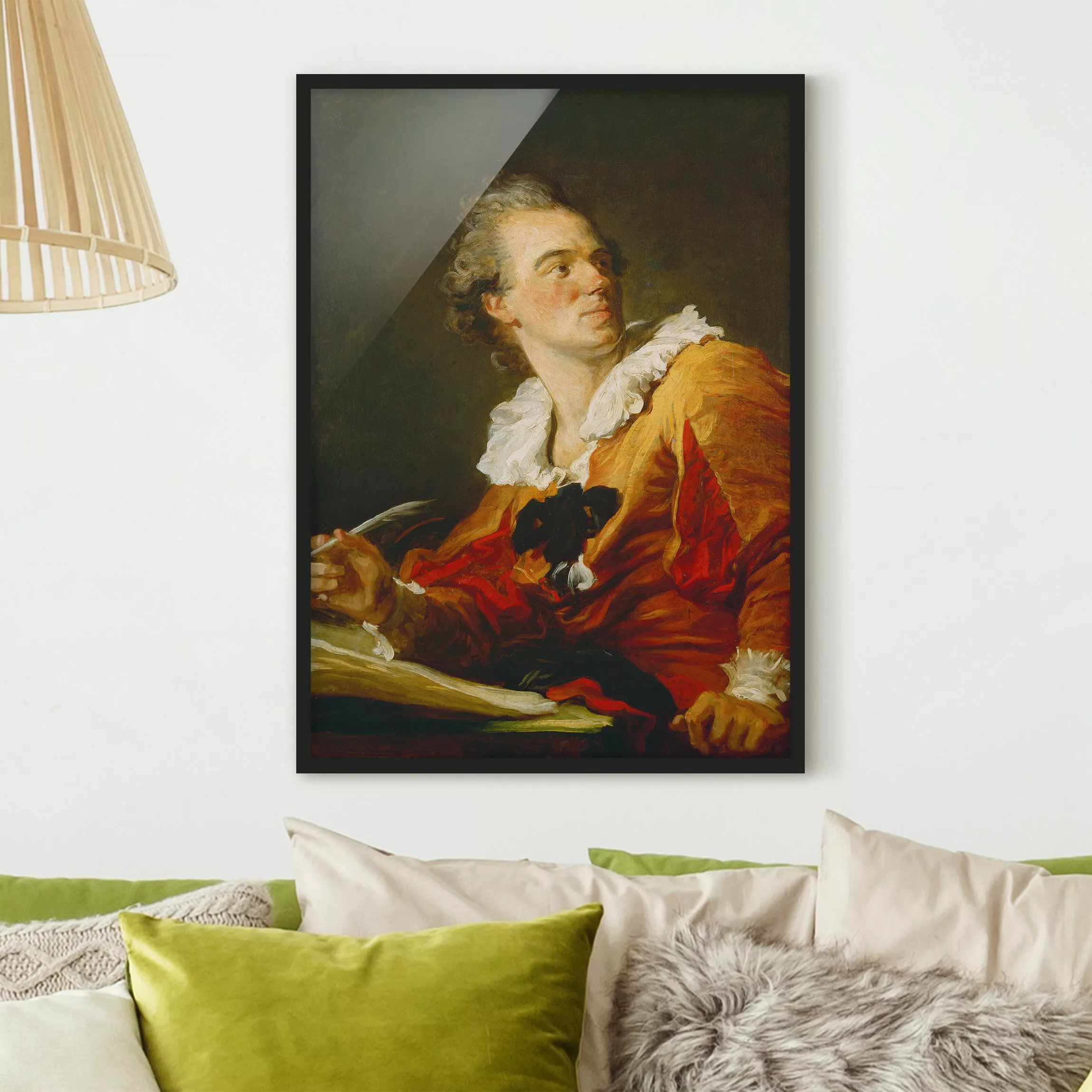 Bild mit Rahmen Kunstdruck - Hochformat Jean Honoré Fragonard - Die Inspira günstig online kaufen