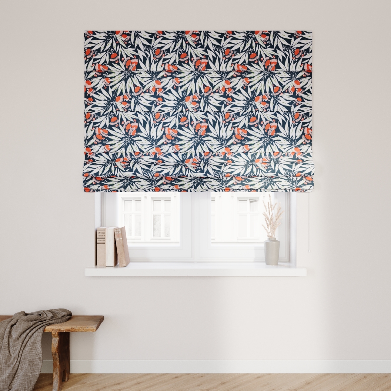 Dekoria Raffrollo Capri, dunkelblau-rot, 100 x 170 cm günstig online kaufen