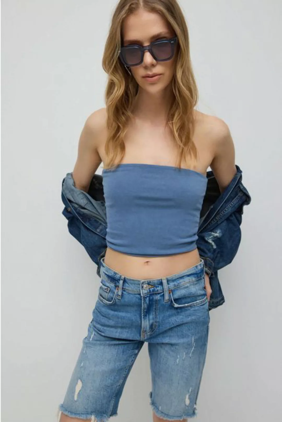 No Matter What Crop-Top Säurewäsche Crop Top günstig online kaufen