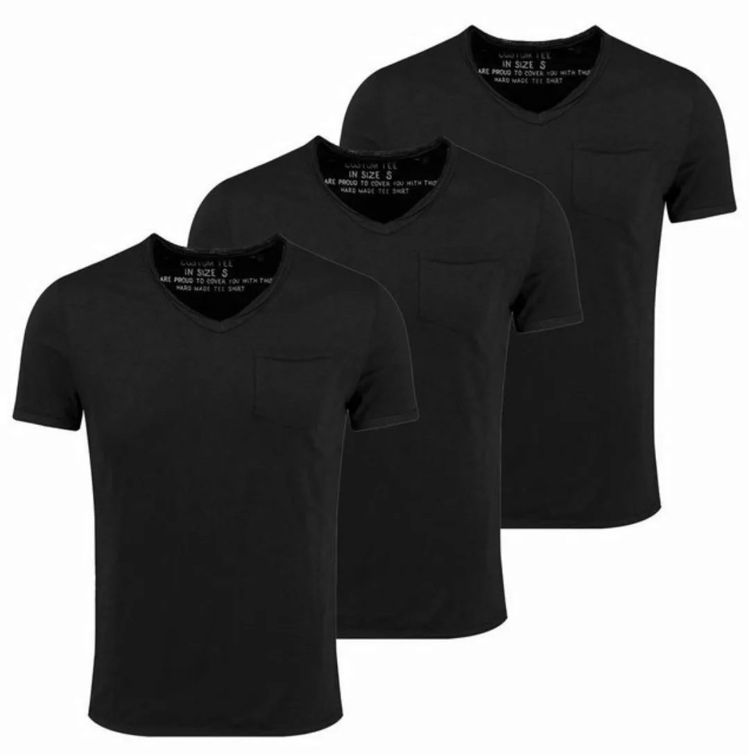 Key Largo T-Shirt Water vintage Look uni Basic MT00780 V-Ausschnitt unifarb günstig online kaufen