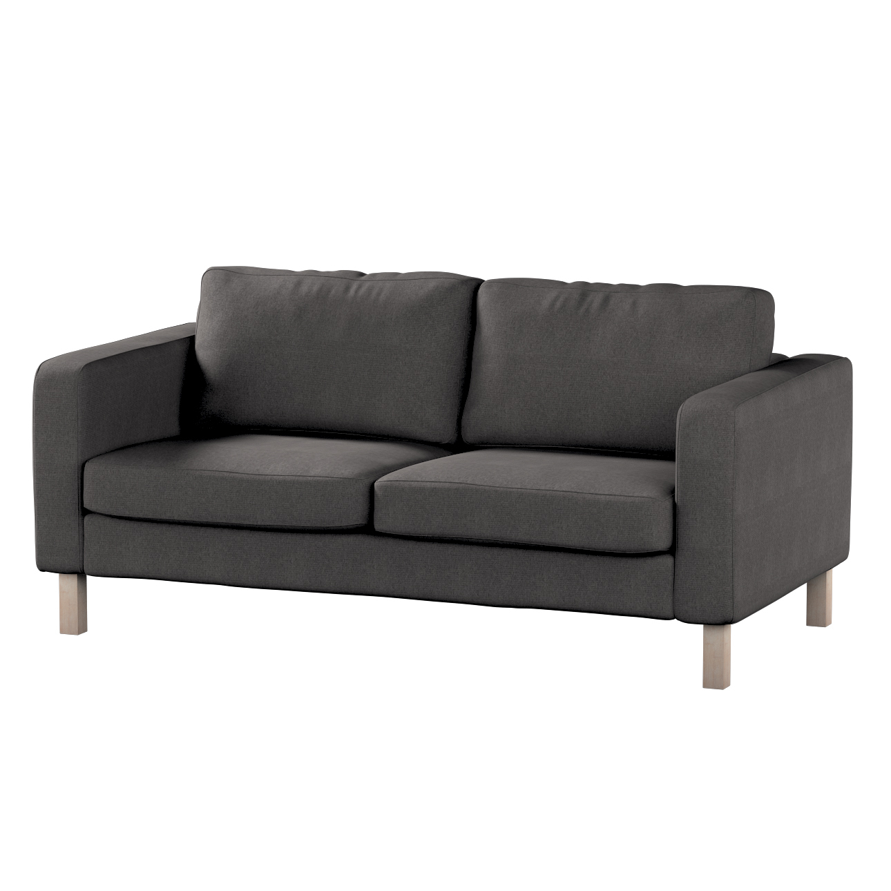 Bezug für Karlstad 2-Sitzer Sofa nicht ausklappbar, dunkelgrau, Sofahusse, günstig online kaufen