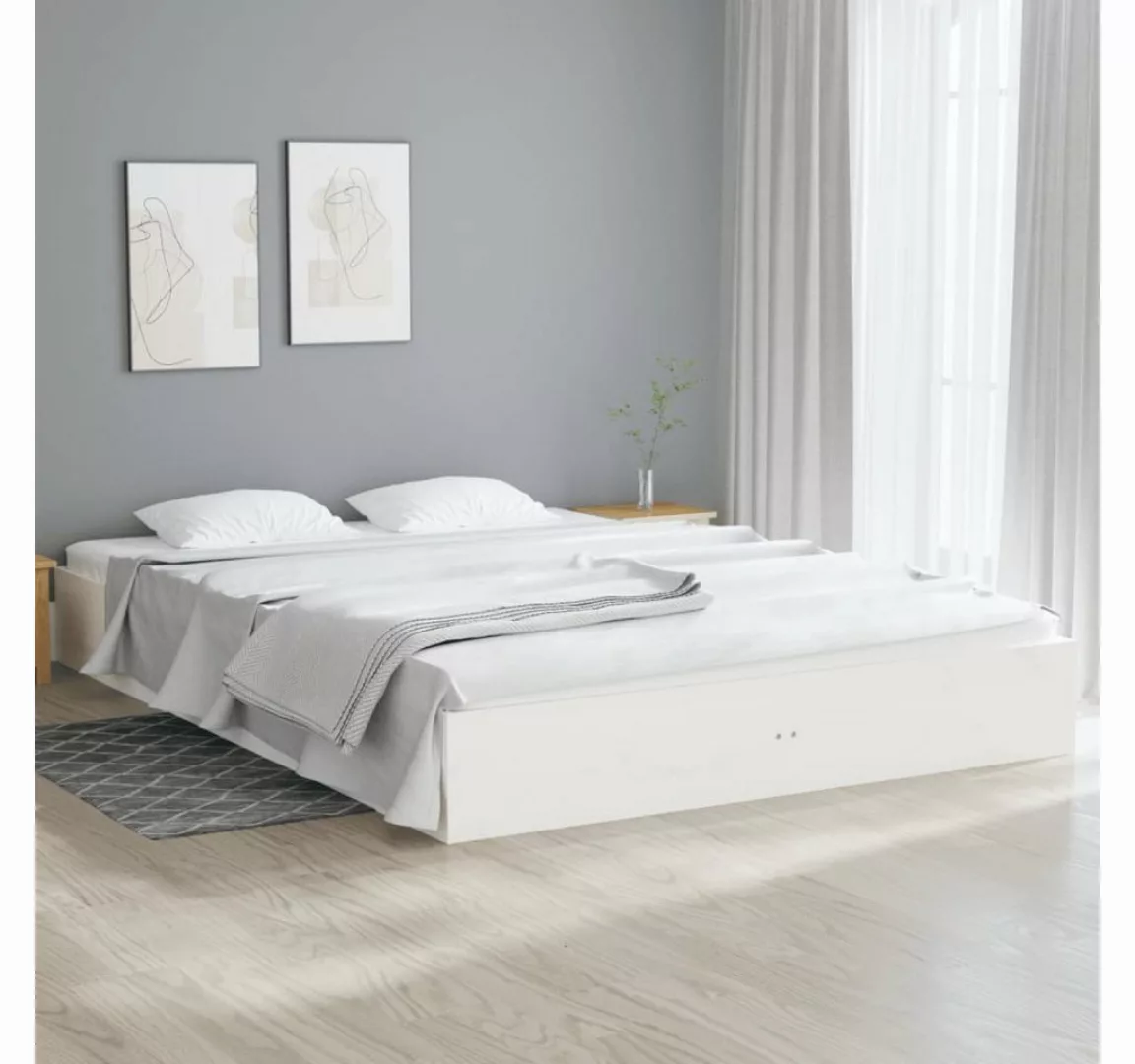 furnicato Bett Massivholzbett Weiß 150x200 cm günstig online kaufen