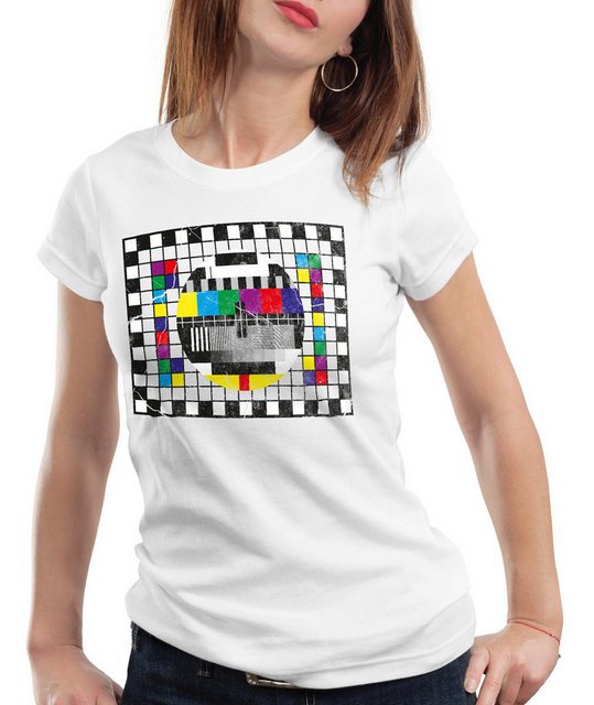 style3 T-Shirt Testbild TV monitor retro fernseher LED the big bang theory günstig online kaufen