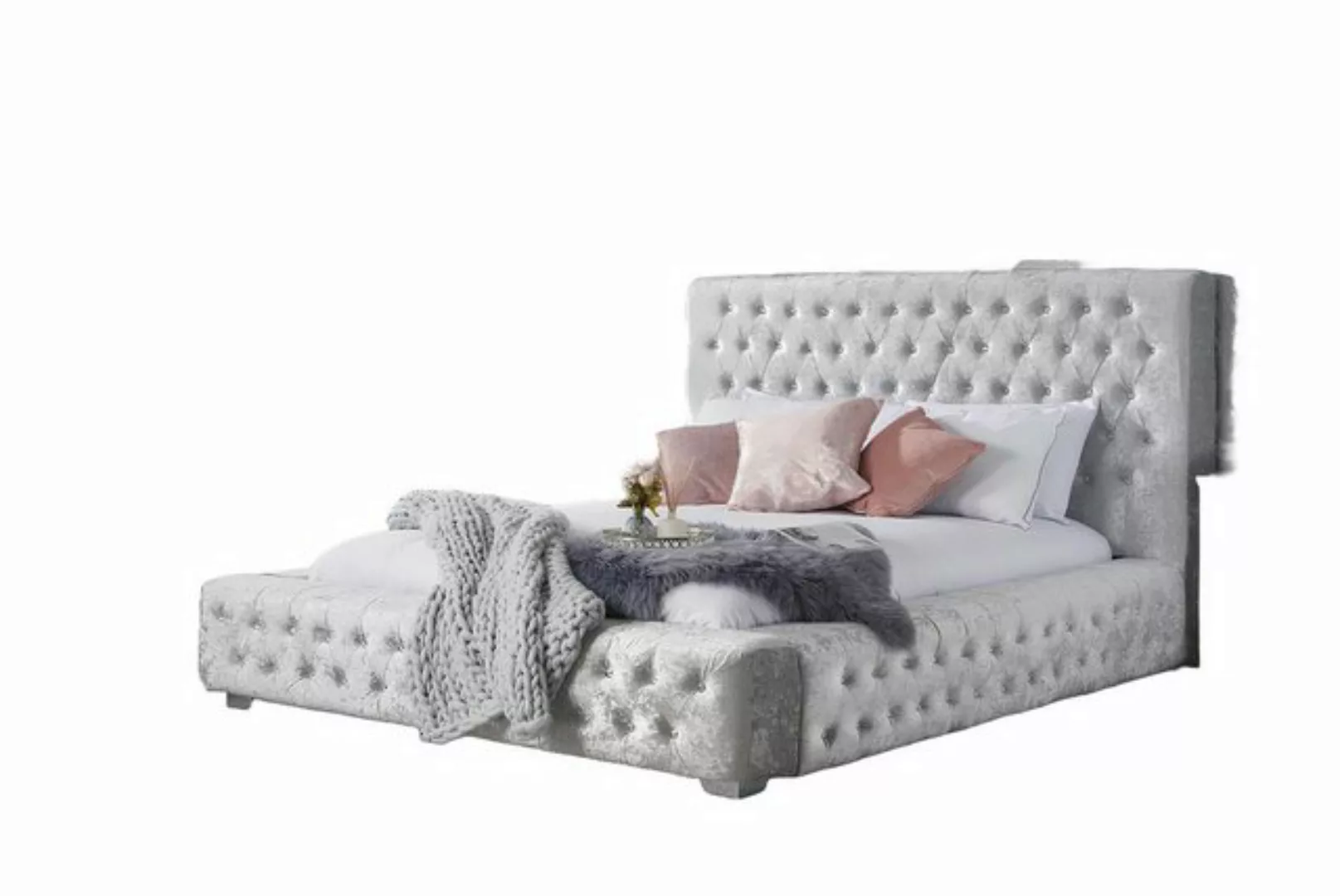 Xlmoebel Bett Chesterfield Designer Bett Schlafzimmer Textil Leder Polster günstig online kaufen