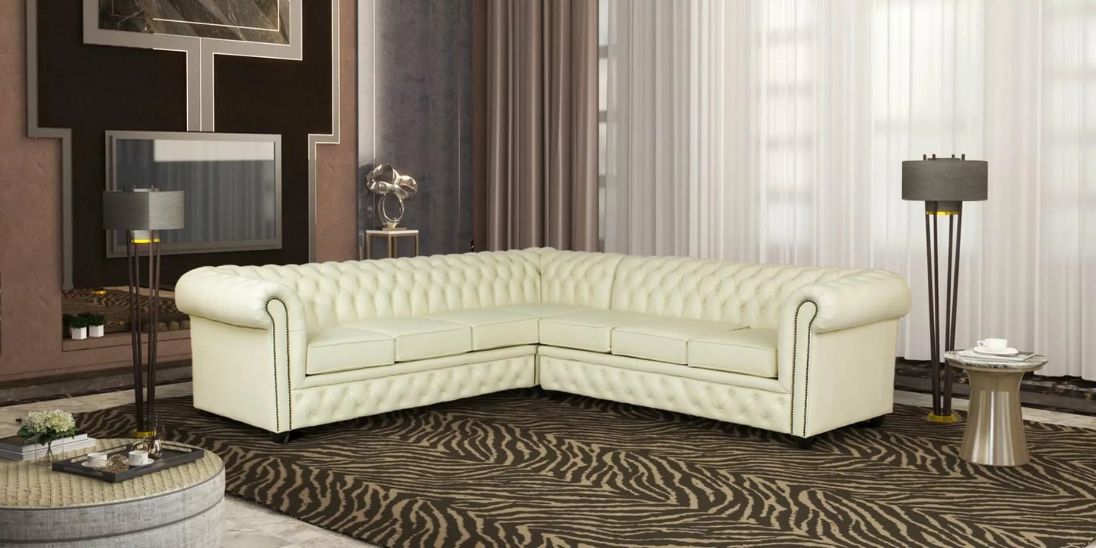 Salottini Wohnlandschaft XL Chesterfield Wohnlandschaft Ecksofa Greenfield günstig online kaufen