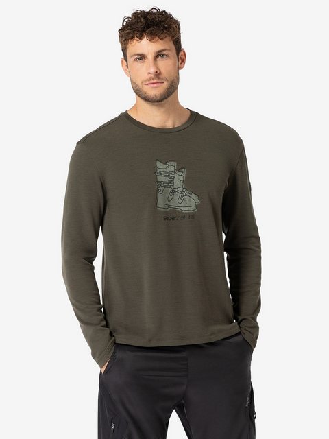 SUPER.NATURAL Sweatshirt für Herren, Merino LETS SHOE BRUSH LS Ski Motiv, a günstig online kaufen