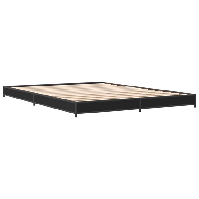 vidaXL Bett Bettgestell Schwarz 140x190 cm Holzwerkstoff und Metall günstig online kaufen