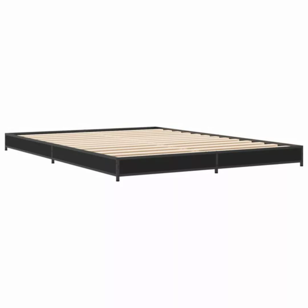 vidaXL Bett Bettgestell Schwarz 140x190 cm Holzwerkstoff und Metall günstig online kaufen