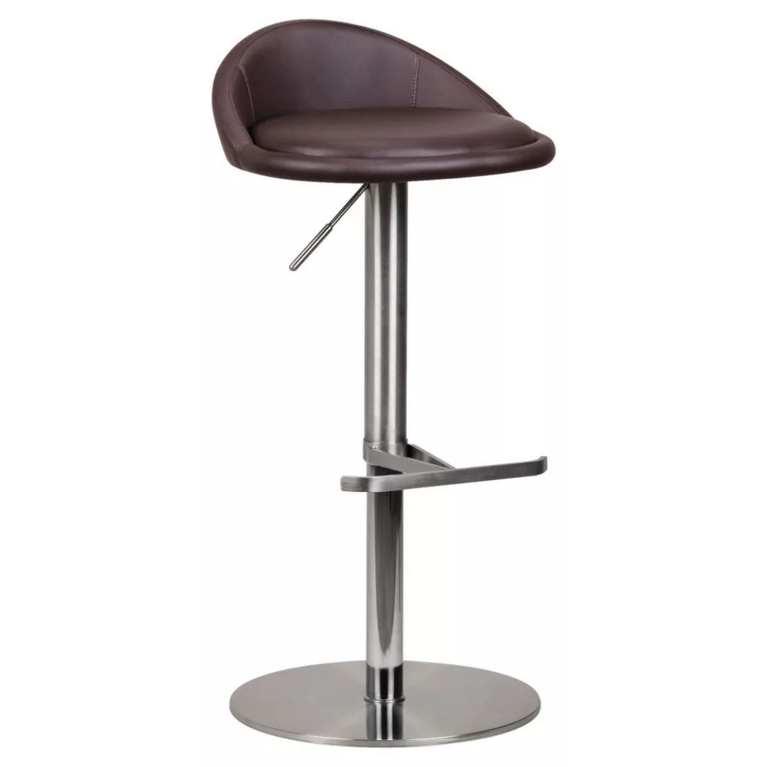 Barhocker Braun Edelstahl höhenverstellbare Sitzhöhe 54-79 cm | Design Bars günstig online kaufen