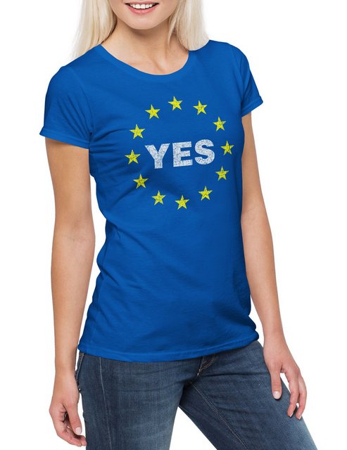 Urban Backwoods Print-Shirt European Yes Damen T-Shirt Europa Europe Brexit günstig online kaufen