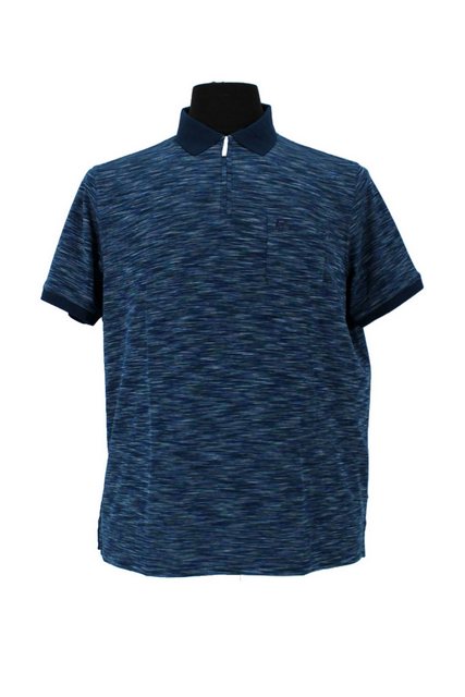 Hajo Poloshirt H Poloshirt SoftknitSpace dyed Jacquard admiralsblau günstig online kaufen