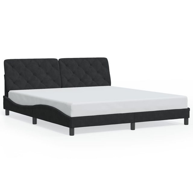 vidaXL Bett Bettgestell mit Kopfteil Schwarz 180x200 cm Samt günstig online kaufen