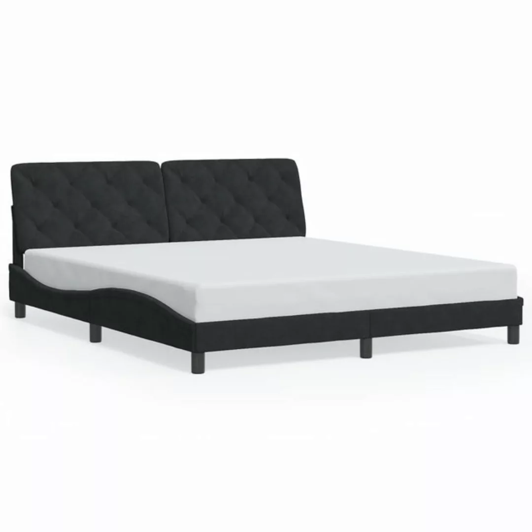 vidaXL Bett Bettgestell ohne Matratze Schwarz 180x200 cm Samt günstig online kaufen