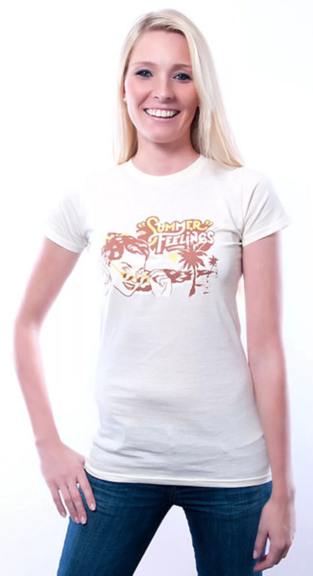 Summer Feelings T-shirt Ecru günstig online kaufen