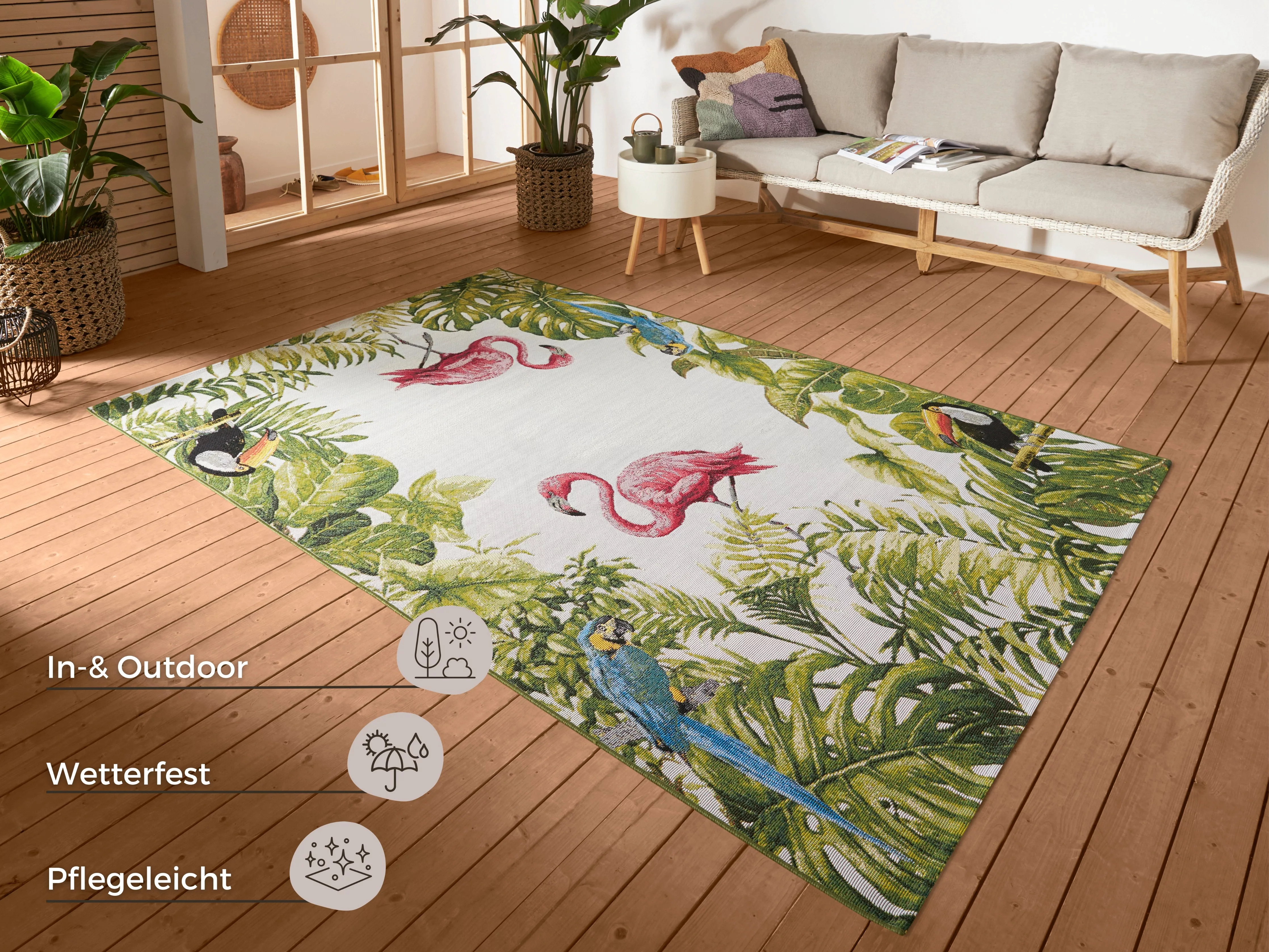 HANSE Home Outdoorteppich »Tropical Birds«, rechteckig, In-& Outdoor, Teppi günstig online kaufen