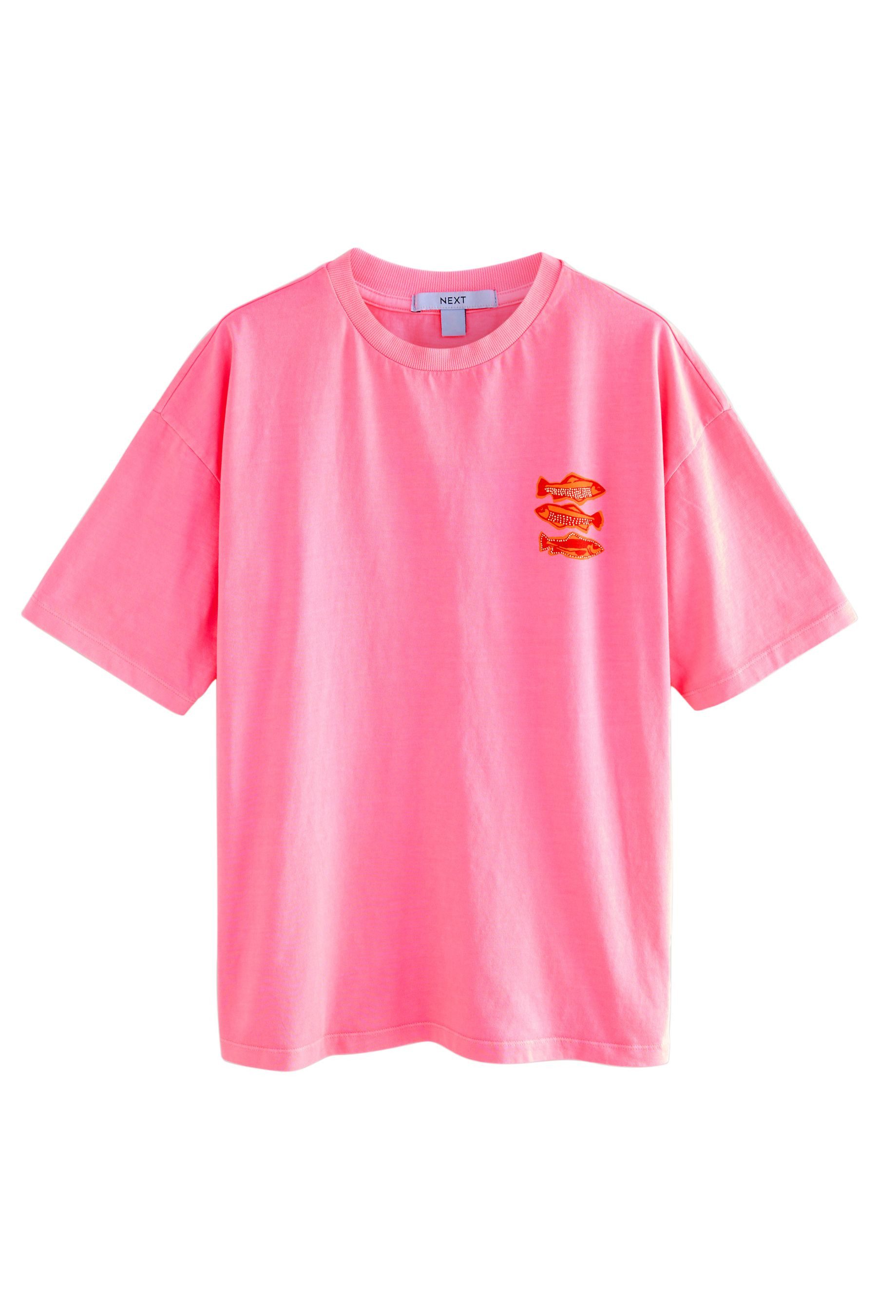 Next T-Shirt Oversize Fit Rundhals-T-Shirt, Sardine günstig online kaufen