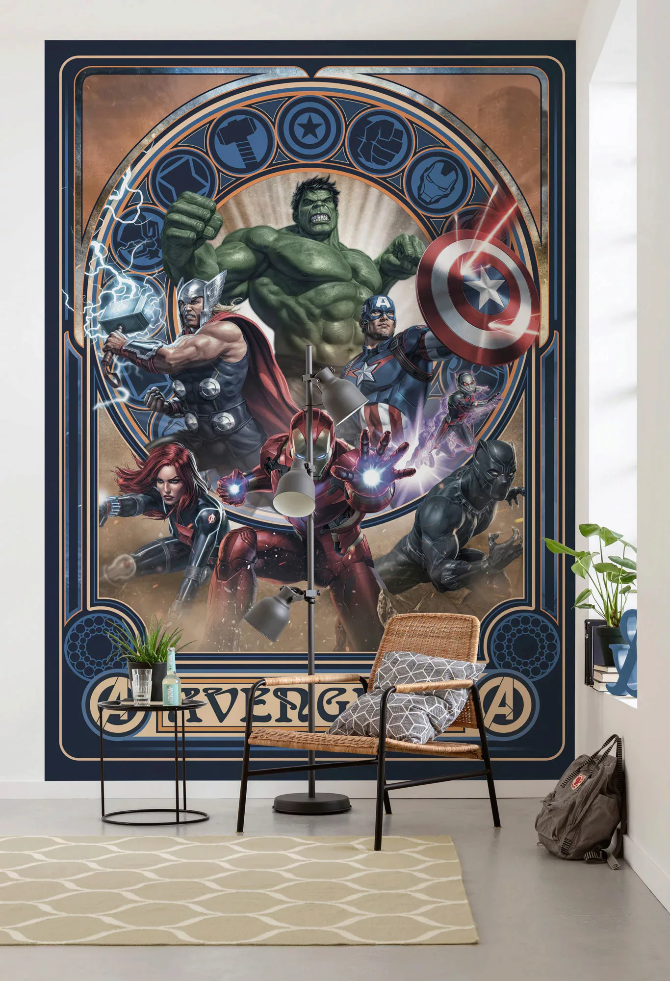 Komar Vliestapete »Avengers Ornament«, 200x280 cm (Breite x Höhe) günstig online kaufen