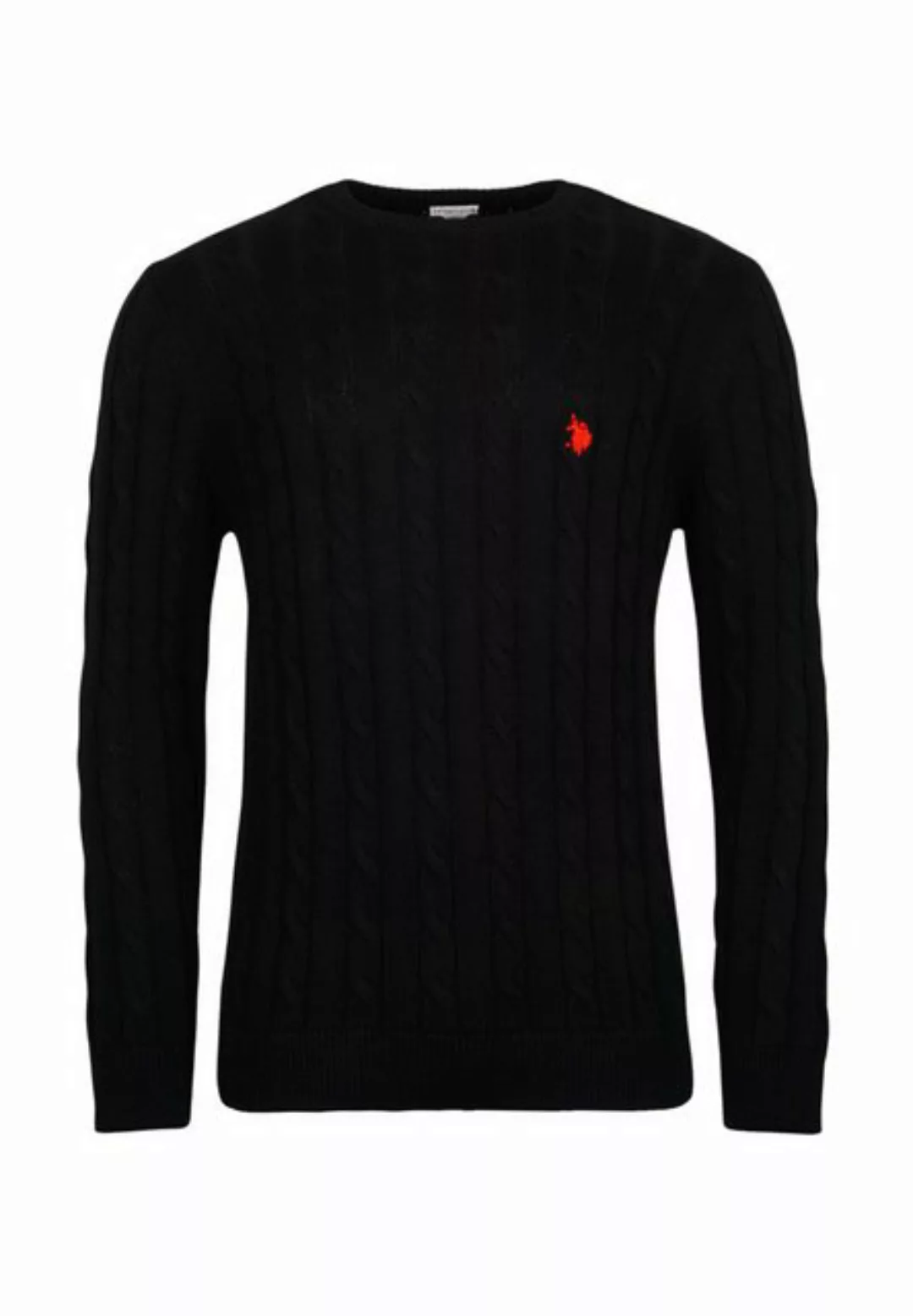 U.S. Polo Assn Strickpullover Pullover Strick Zopfmuster (1-tlg) günstig online kaufen