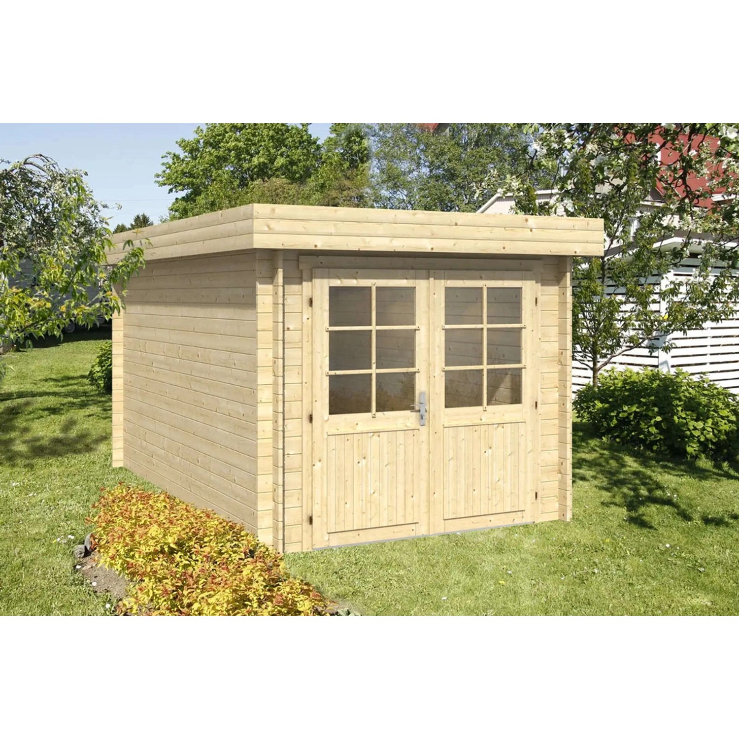 Alpholz Gartenhaus Cuxhaven-28 C Flachdach Unbehandelt 622 cm x 428 cm günstig online kaufen