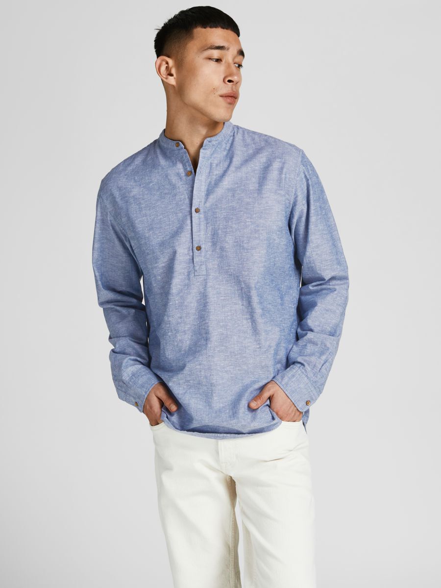 Jack & Jones  Hemdbluse JPRBLASUMMER HALF PLACKET SHIRT L/S günstig online kaufen