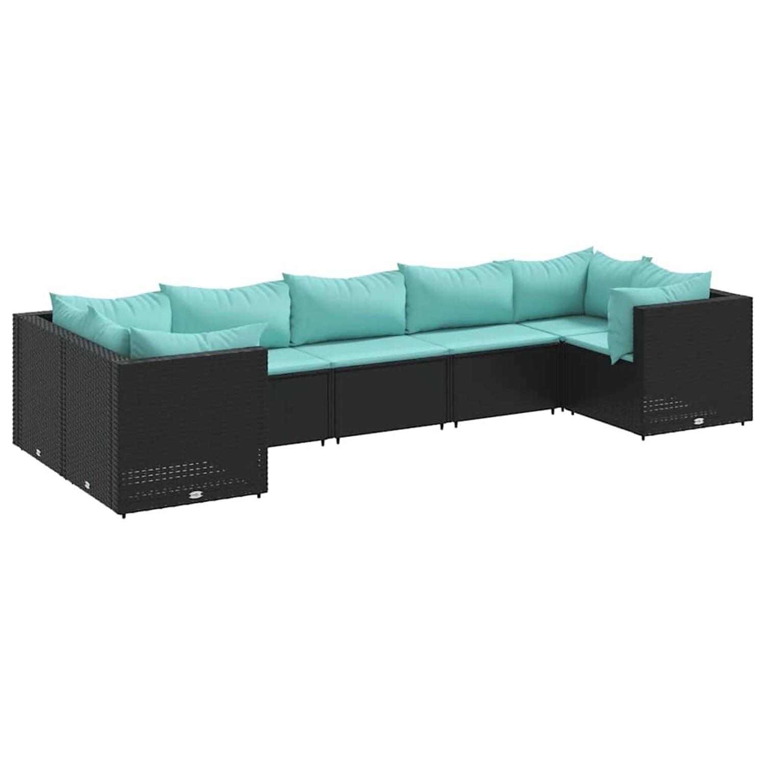 vidaXL 7-Tlg Garten-Lounge-Set mit Kissen Schwarz Poly Rattan 3308260 günstig online kaufen