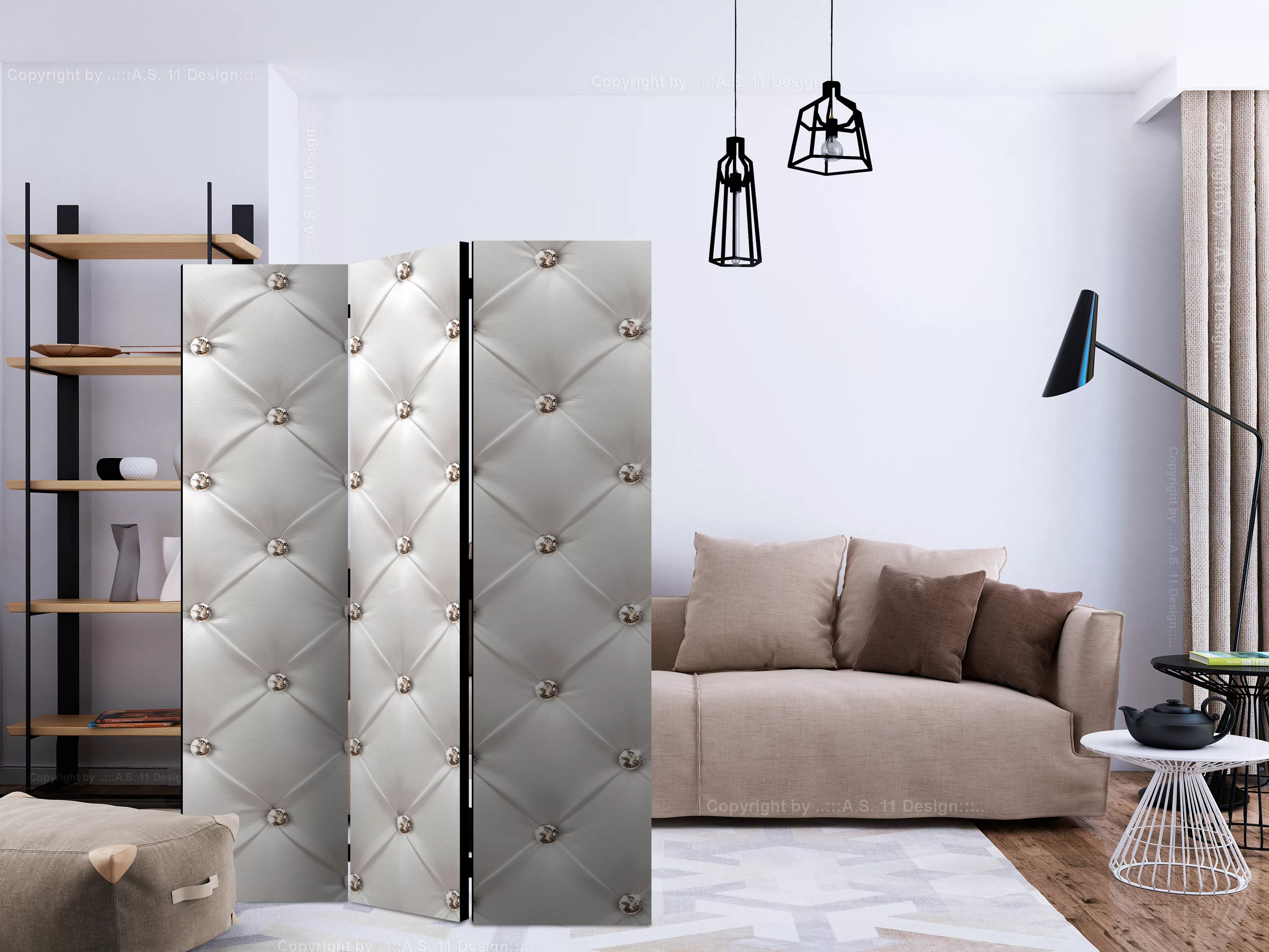 3-teiliges Paravent - White Elegance [room Dividers] günstig online kaufen