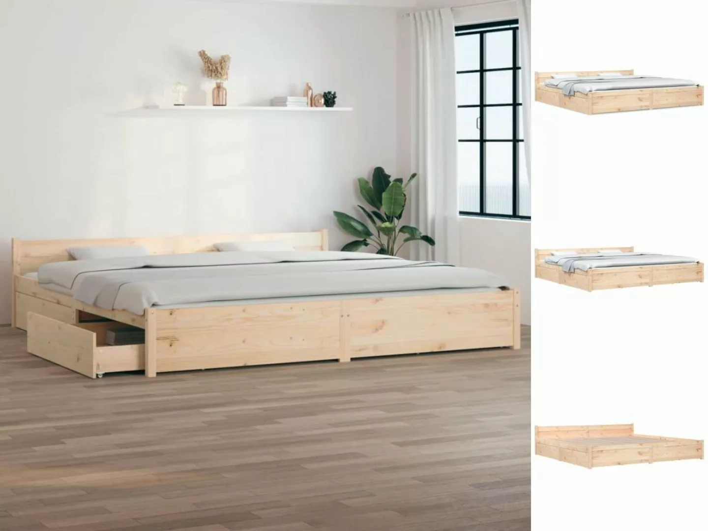 vidaXL Bettgestell Bett mit Schubladen 180x200 cm 6FT Super King Bettgestel günstig online kaufen