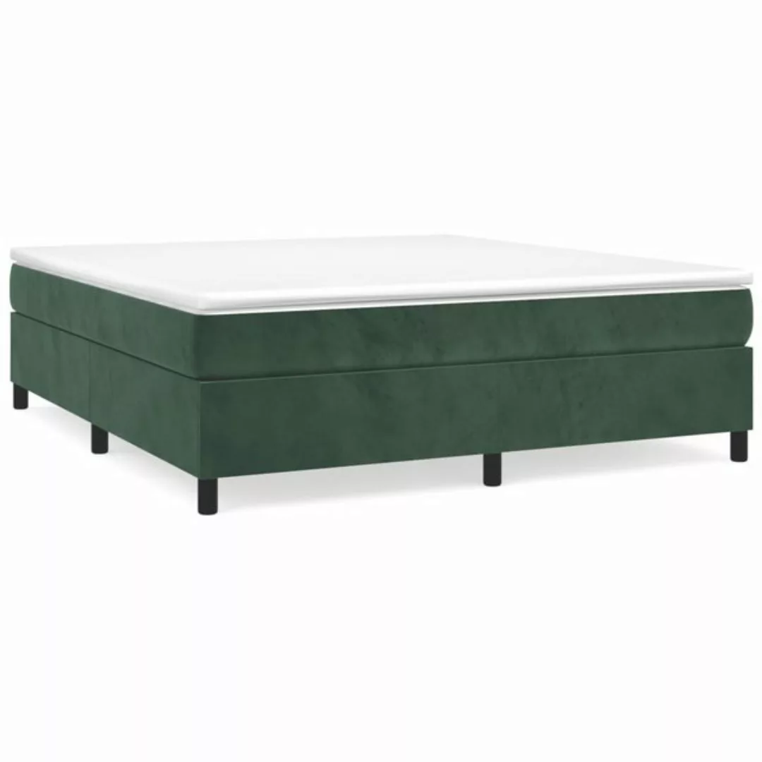 vidaXL Bett Boxspringbett mit Matratze Dunkelgrün 180x200 cm Samt günstig online kaufen