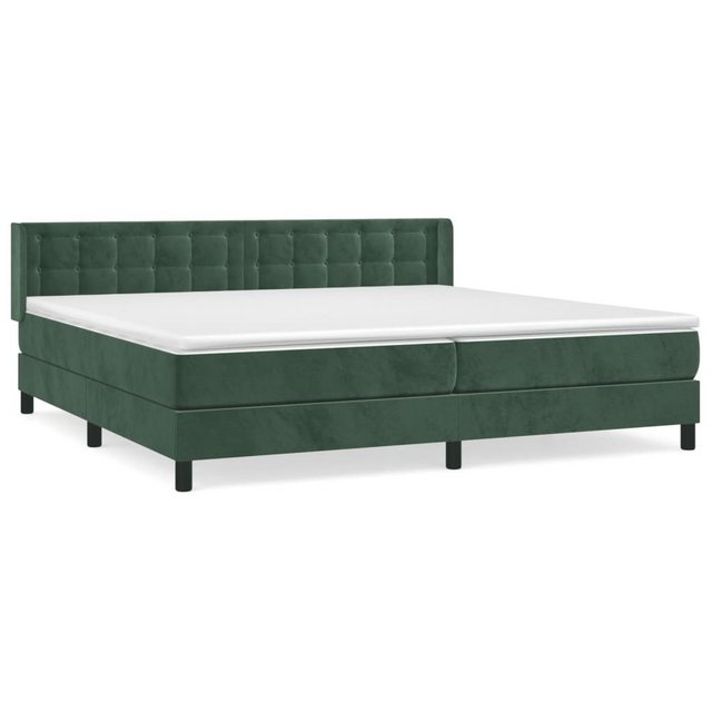 vidaXL Bettgestell Boxspringbett mit Matratze Dunkelgrün 200x200 cm Samt Be günstig online kaufen