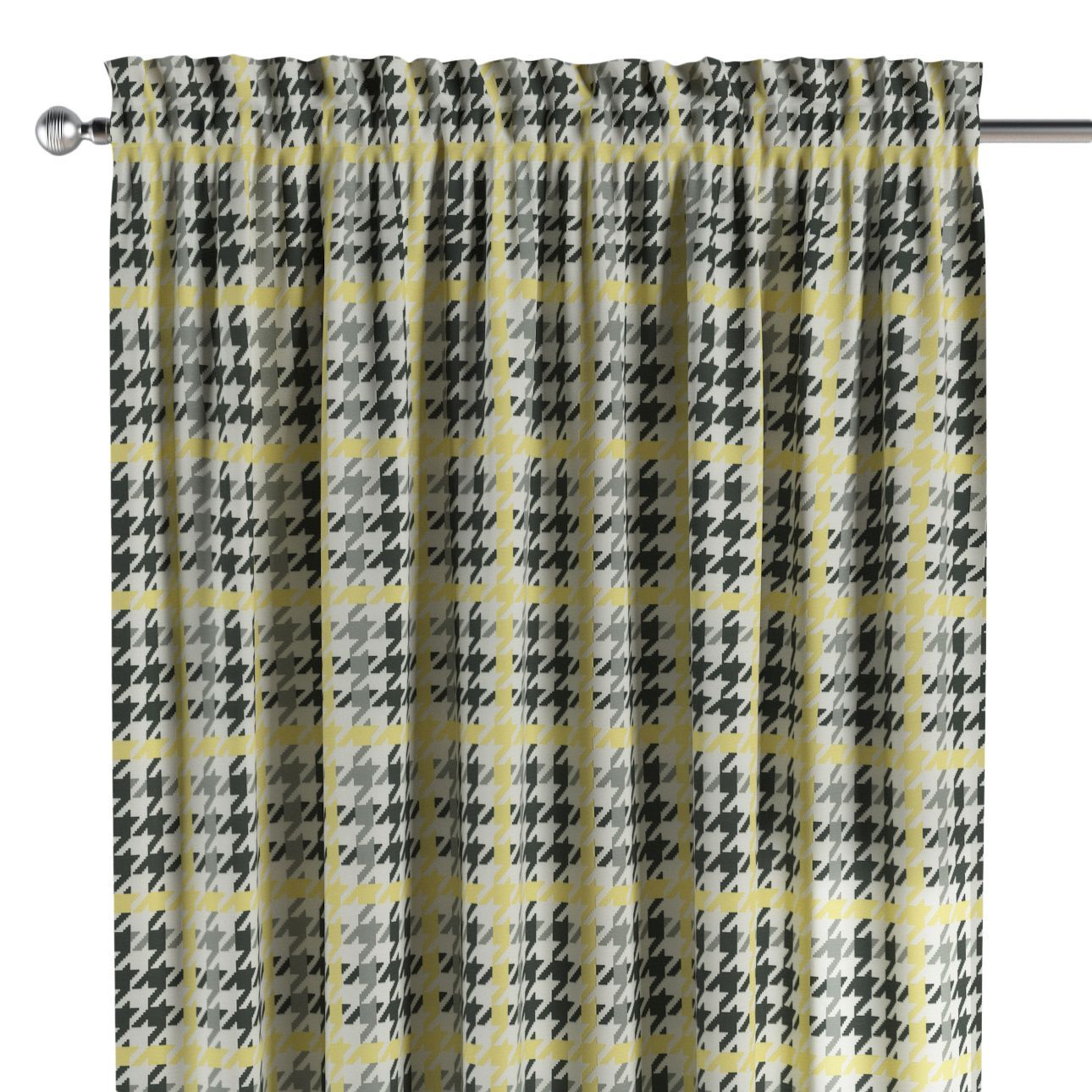 Vorhang mit Tunnel und Köpfchen, gelb-schwarz, SALE (137-79) günstig online kaufen