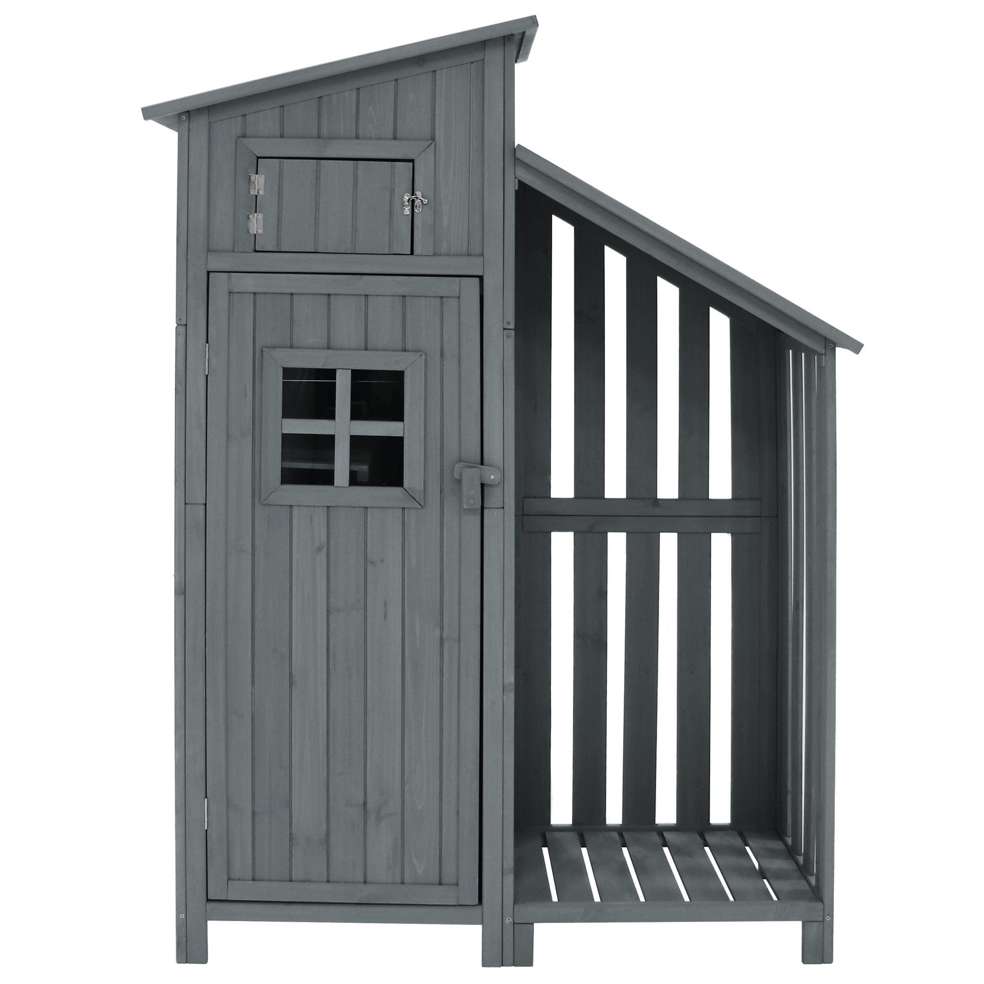 Gartenschrank 124x46x174cm massiv Holz großer Regallagerplatz Gartenschrank günstig online kaufen