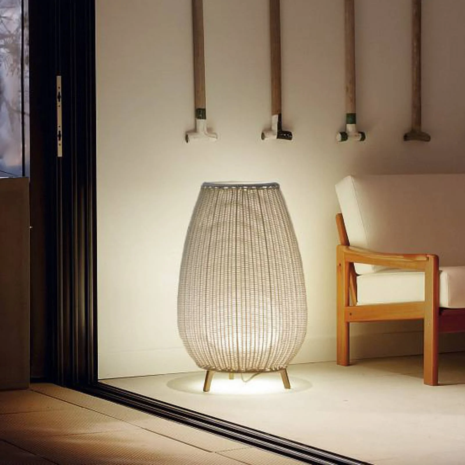 Bover LED-Terrassenleuchte Amphora, 77 cm, grafitbraun/beige günstig online kaufen