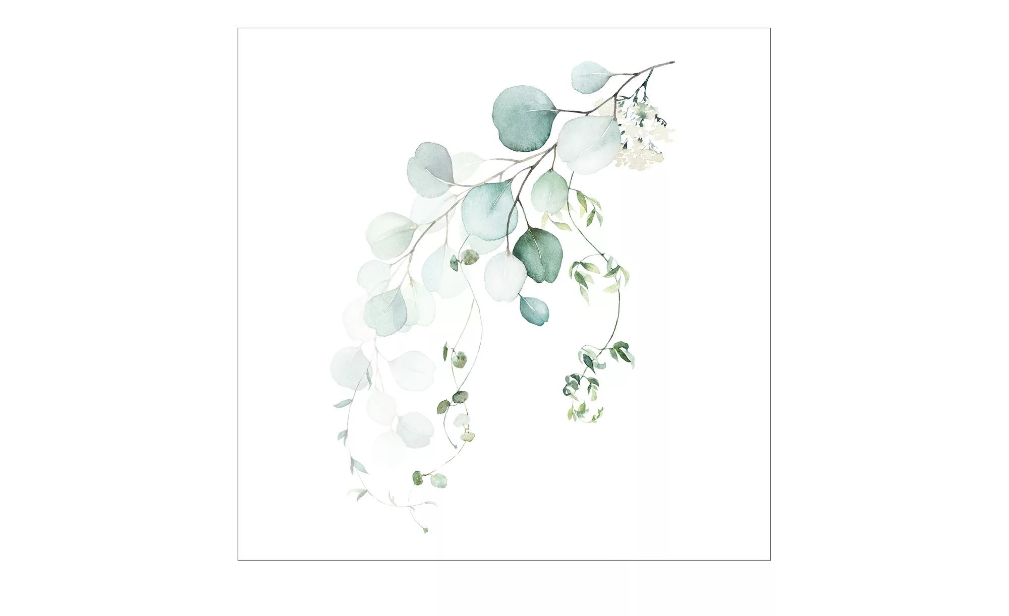 Glasbild 20x20 cm  Watercoloures Leaves VIII - 20 cm - 20 cm - Sconto günstig online kaufen